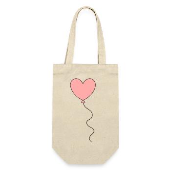 pinkes Herz rosa rot Herzen Geschenk Valentinstag - Geschenkbeutel für Flaschen - Natur - Vorne