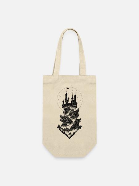 Schloss Dracula - schwarz - Geschenkbeutel für Flaschen - Natur