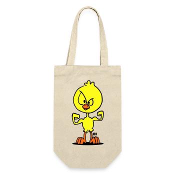 Defiant Duck Cartoon Illustration - Gift Bag for Bottles - nature - Front