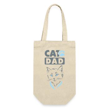 Cat DAD Design - Geschenkbeutel für Flaschen - Natur - Vorne
