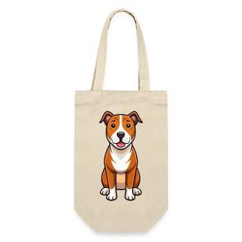 Loyaler Staffordshire Terrier Porträt - Geschenkbeutel für Flaschen - Natur - Vorne