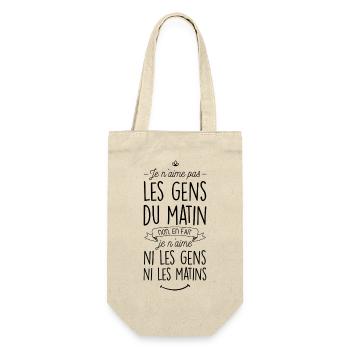 Je n'aime ni les gens ni les matins - Sac à bouteille - nature - Devant