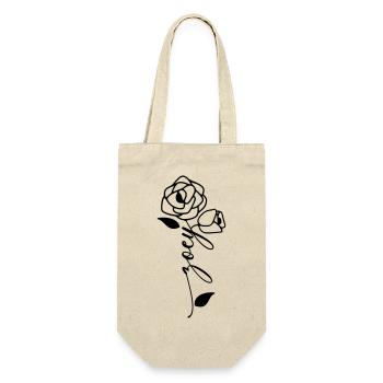 Zoey Name Vorname Namensblume - Geschenkbeutel für Flaschen - Natur - Vorne