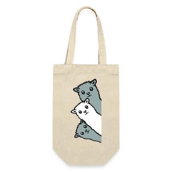 3 Alpacas Llamas Looking Curious Animal Heads Joy - Gift Bag for Bottles - nature - Front
