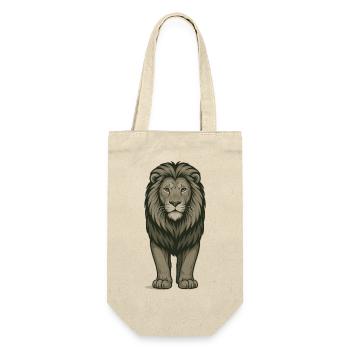 Majestic lion in powerful illustration - Gift Bag for Bottles - nature - Front