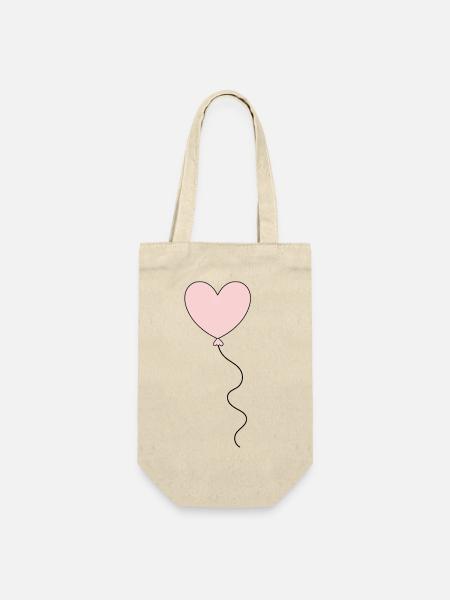 Valentinstag Pink Heart, Valentinstag - Geschenkbeutel für Flaschen - Natur