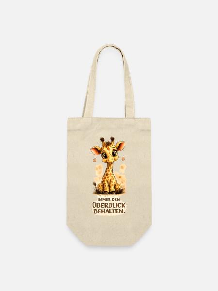 Giraffe mit Überblickspruch - Geschenkbeutel für Flaschen - Natur