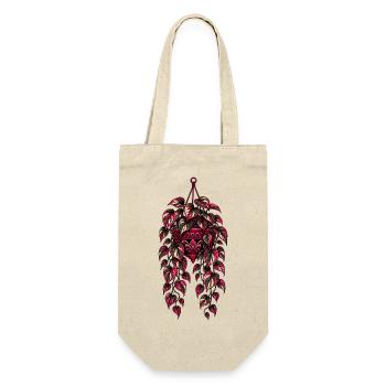 Neon Hängepothos – Dark Botanical Design - Geschenkbeutel für Flaschen - Natur - Vorne