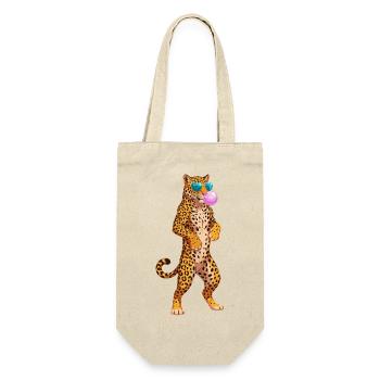 Cool leopard with sunglasses and bubblegum - Gift Bag for Bottles - nature - Front