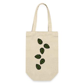 Tannenzapfen Symbol - Geschenkbeutel für Flaschen - Natur - Vorne