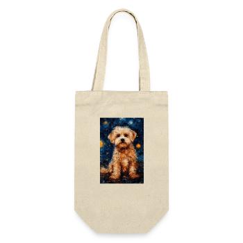 Poodle Dog Art - Geschenkbeutel für Flaschen - Natur - Vorne