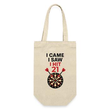 Fléchettes Humour Score 20, I Came I Saw I Hit 21 - Sac à bouteille - nature - Devant