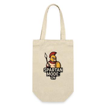 SPARTAN MODE: ON | Lustiges Spartaner-Design - Geschenkbeutel für Flaschen - Natur - Vorne