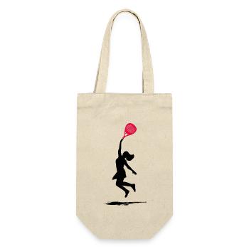 Padel Padeltennis Padel-girl PADELTENNIS-queen - Geschenkbeutel für Flaschen - Natur - Vorne