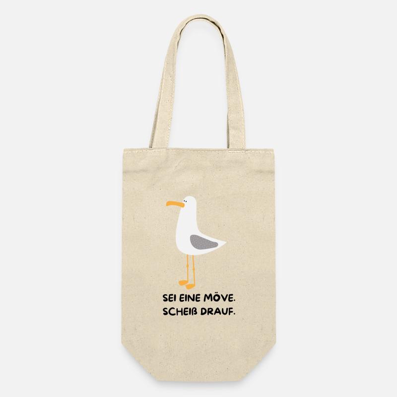 SEI EINE MÖVE, SCHEIß DRAUF - Geschenkbeutel für Flaschen - Natur