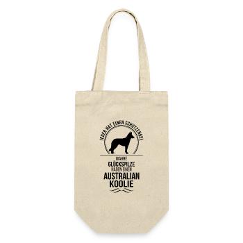 Australian Koolie Schutzengel Hunde Wilsigns - Geschenkbeutel für Flaschen - Natur - Vorne