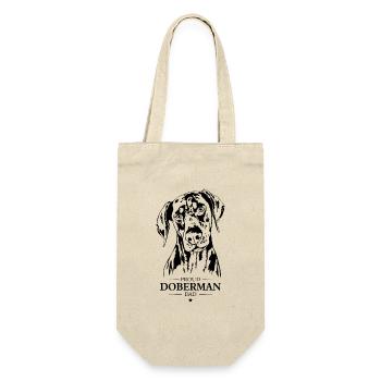 Doberman Dad Hunde Hund Dobermann Wilsigns - Geschenkbeutel für Flaschen - Natur - Vorne