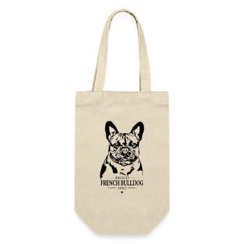 French Bulldog Dad Hunde Hund Frenchie Wilsigns - Geschenkbeutel für Flaschen - Natur - Vorne