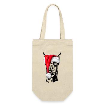 Santa Dobermann Weihnachten Hunde Wilsigns - Geschenkbeutel für Flaschen - Natur - Vorne