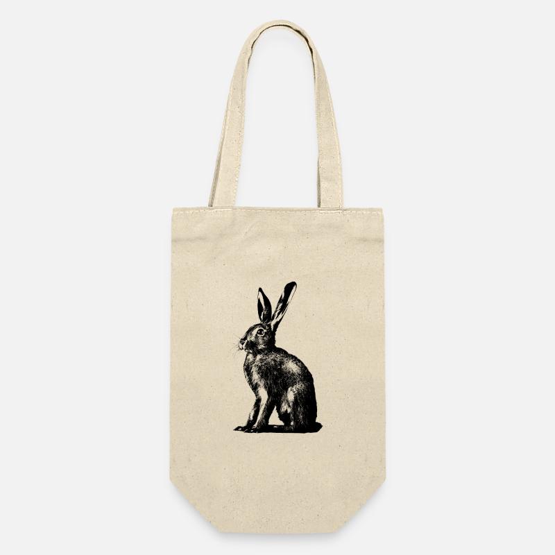 Feldhase / european hare / rabbit - Geschenkbeutel für Flaschen - Natur