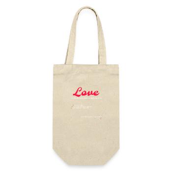 LOVE inscription white - Gift Bag for Bottles - nature - Front