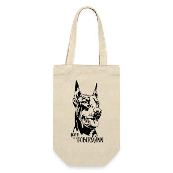 Aimé par un chien Doberman disant Wilsigns - Sac à bouteille - nature - Devant
