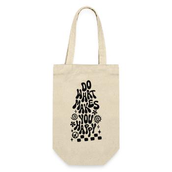 Do What Makes You Happy Retro Saying - Gift Bag for Bottles - nature - Front