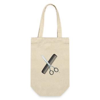 Hairdressing scissors with comb - Gift Bag for Bottles - nature - Front