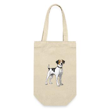 Jack Russel Terrier Hund Tier - Geschenkbeutel für Flaschen - Natur - Vorne