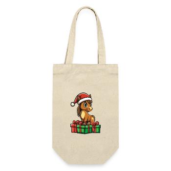 Pferd Weihnachten Geschenke - Geschenkbeutel für Flaschen - Natur - Vorne