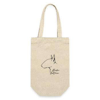 Miniature Bull Terrier Profile Dog Dogs Wilsigns - Gift Bag for Bottles - nature - Front