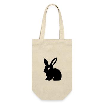 Kaninchen - Geschenkbeutel für Flaschen - Natur - Vorne