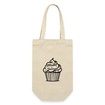 Cupcake - Geschenkbeutel für Flaschen - Natur - Vorne