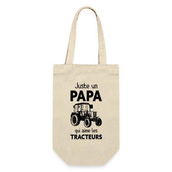 Papa Aime Les Tracteurs Humour Papa Cadeau - Sac à bouteille - nature - Devant