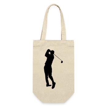 Golfspieler - Geschenkbeutel für Flaschen - Natur - Vorne