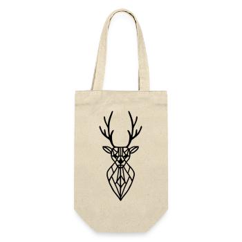Hirschkopf - Gift Bag for Bottles - nature - Front