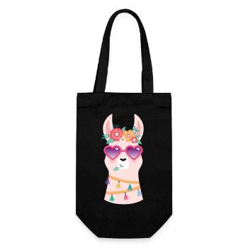 lama frais avec des lunettes de soleil - Sac à bouteille - noir - Devant