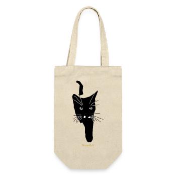 Schwarze Katze (Nemochet) unterwegs - Geschenkbeutel für Flaschen - Natur - Vorne