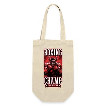 Wikinger Boxer Kämpfer Odin Boxing Champ - Geschenkbeutel für Flaschen - Natur - Vorne