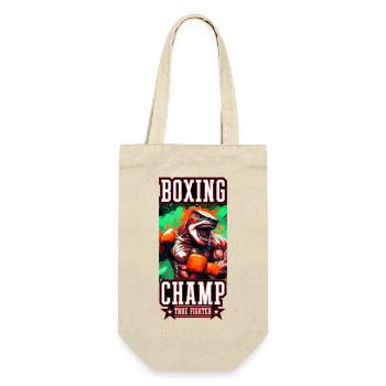 Hai Tier Boxer Kämpfer Boxing Champ - Geschenkbeutel für Flaschen - Natur - Vorne