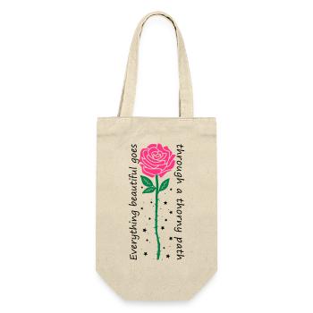 Everything beautiful goes through a thorny path - Geschenkbeutel für Flaschen - Natur - Vorne