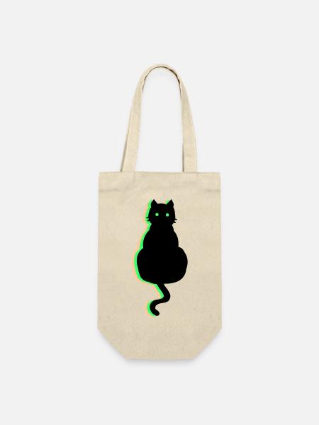 Neon Katze - Geschenkbeutel für Flaschen - Natur