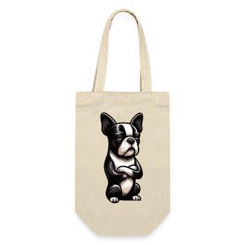 Boston Terrier Boston terrier besitzer Bosti - Geschenkbeutel für Flaschen - Natur - Vorne