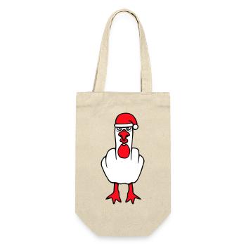 Seagull Middle Finger Fuck You Angry Christmas - Gift Bag for Bottles - nature - Front