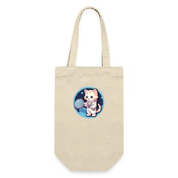 Astronaut Kitty erforscht die kosmische Grenze - Geschenkbeutel für Flaschen - Natur - Vorne