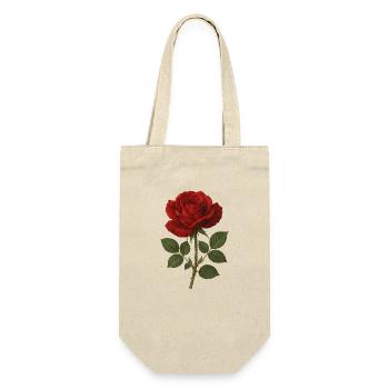 Rose - Geschenkbeutel für Flaschen - Natur - Vorne
