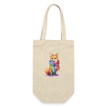 Fuchs mit LBTQ+ Schaal - Geschenkbeutel für Flaschen - Natur - Vorne