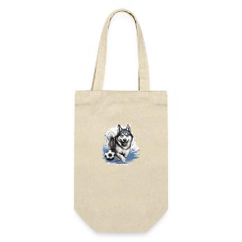 Husky Dog Soccer Sports Team - Gift Bag for Bottles - nature - Front