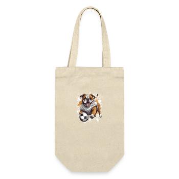 Bulldog Dog Soccer Sports Team - Gift Bag for Bottles - nature - Front