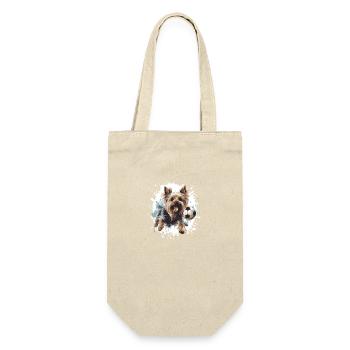 Yorkshire Terrier Dog Soccer Sports - Gift Bag for Bottles - nature - Front